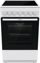 Электрическая плита Gorenje GEC5B42WG, стеклокерамика, электрическая, без крышки, белый