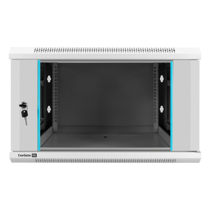 Шкаф телекоммуникационный 19" настенный 6U ExeGate EC-WM-6U.600.G.GREY 19”, 6U, 600x600x370mm ШхГхВ , передняя дверь закаленное стекло, съемные боковые панели, пыле- и влагозащита IP23, светло-серый RAL 7035 EX298600RUS