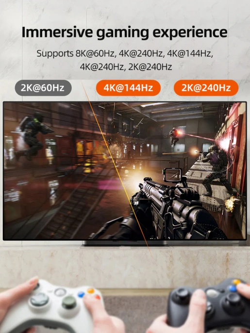 Кабель CABLETIME CD12L (CT-DP8K-ZG2) 2 м, 8K 60 Гц Displayport 1.4 4K 144 Гц 10 футов для компьютера PS4