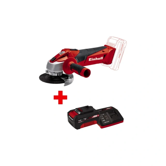Угловая аккумуляторная шлифмашина Einhell PXC TC-AG 18/115 Li +1 аккумулятор PXC 4.0 Ач + ЗУ 3А 4431130SET