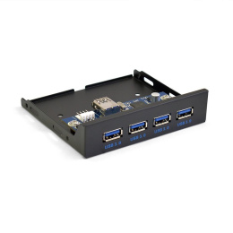 Планка USB на переднюю панель ExeGate U3H-625, 3,5", 4*USB3.0, черная, металл, подсоединение к мат. плате EX283580RUS