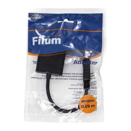 Filum Адаптер Display port - HDMI, 0.15 м., разъемы: DP male-HDMI A female, пакет. [FL-A-DPM-HF-0.15M] 894149