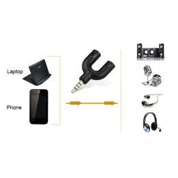 Аудио адаптер для гарнитуры наушники с микрофоном ORIENT C775 2 x jack 3.5 mm - jack 3.5 mm 4-pole , черный