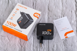 Сетевое зарядное устройство CABLETIME G100B (CT-GAN100-PB) GaN PD3.0 3C1A 100 Вт, черный
