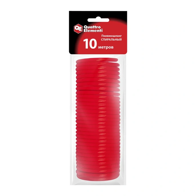 Шланг пневматический 10 м, спиральный, разъем EURO Quattro Elementi 770-940