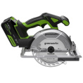 Greenworks GD24CS165 Дисковая пила 24V,б/щет,165х20мм, 4800 об/мин, рез 57мм,1х4Ач,ЗУ,кор [1501607CUB]