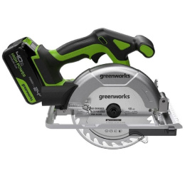 Greenworks GD24CS165 Дисковая пила 24V,б/щет,165х20мм, 4800 об/мин, рез 57мм,1х4Ач,ЗУ,кор [1501607CUB]