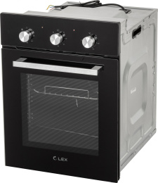 Духовой шкаф электрический LEX EDM 4570 BL, 53л, дверца с 2 стеклами, стекло черное