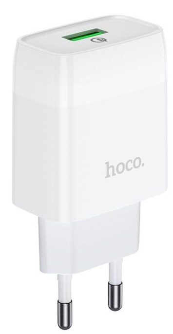 HOCO HC-32514 C72Q/ Сетевое ЗУ/ QC 3.0/ 1 USB/ Выход: 5V_9V_12V, 18W/ White