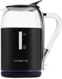 Чайник электрический Polaris PWK 1563CGL 1.5л. 2200Вт черный/прозрачный корпус: пластик/стекло