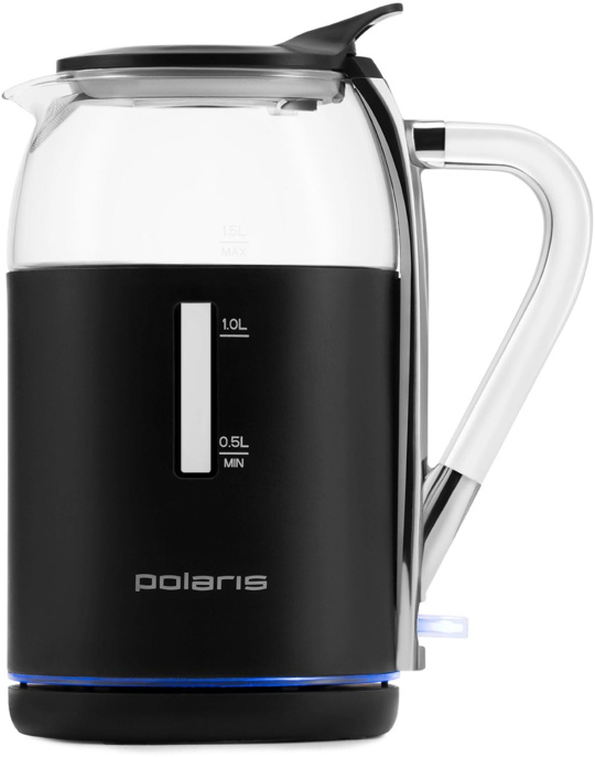 Чайник электрический Polaris PWK 1563CGL 1.5л. 2200Вт черный/прозрачный корпус: пластик/стекло