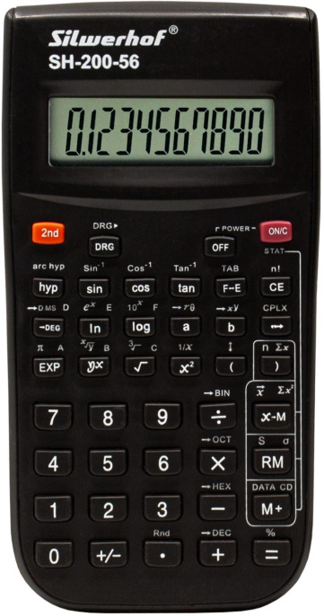 Калькулятор научный Silwerhof SH-200-56 черный 10-разр.
