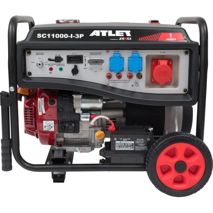 Бензиновый генератор ATLET (8кВт, электростартер, колеса и ручки) SC11000-I-3P