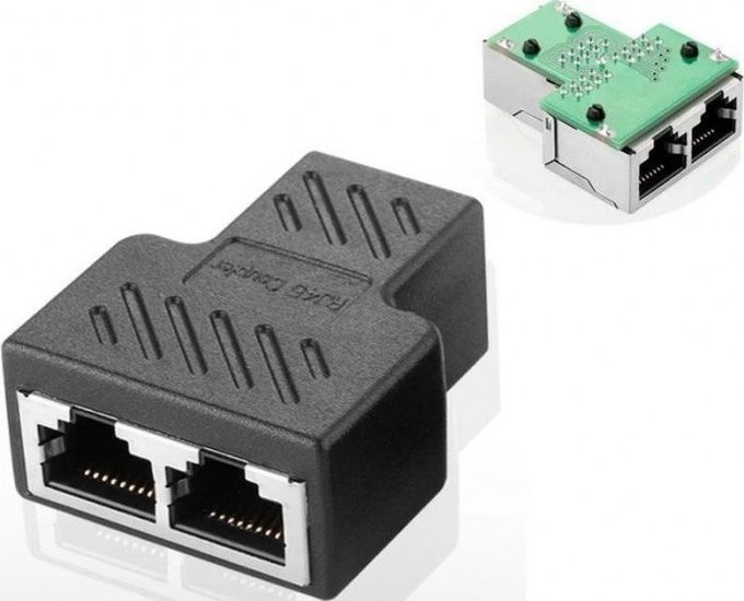 VCOM CT252S Разветвитель RJ-45 8P8C F --2 x 8P8C F ,FTP, ABS пластик, кат. 5e