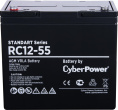 Аккумуляторная батарея CyberPower RC 12-55 / 12 В 55 Ач, напряжение 12В, емкость разряд 20ч 57,1Ач, макс. разрядный