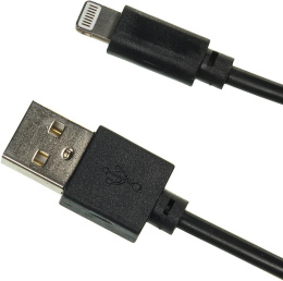 Кабель Digma Lightning m - USB m , 2м, 2A, черный [light-2m-blk]