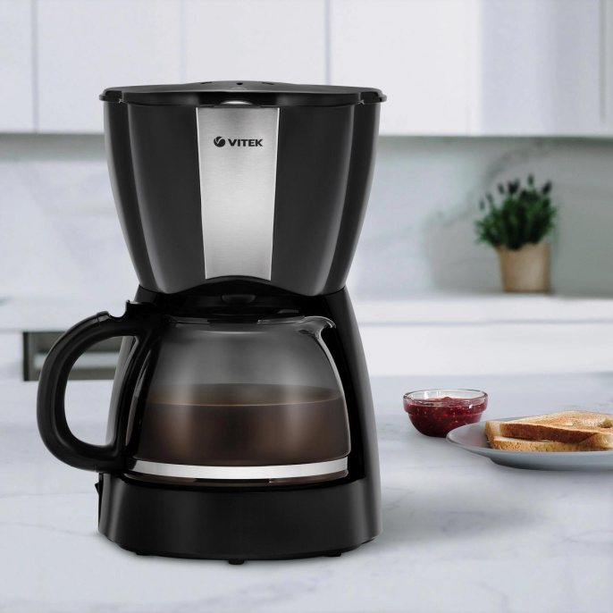 Кофеварка Vitek VT-1503, капельная, черный