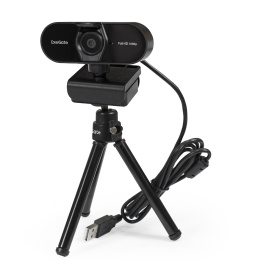 Веб-камера ExeGate Stream C925 Full HD T-Tripod 2Мп, 1920х1080, 1080P, 30fps, защитная шторка, поддержка H.264, фиксированный фокус, телескопический штатив Tripod Tele Ball, 4-линзовый объектив, микрофон с шумоподавлением, EX287379RUS