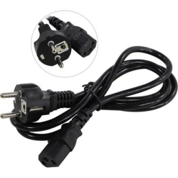 Кабель питания ExeGate Power PC-1.5P-Schuko->C13/3x0.75Cu (Евровилка Schuko->C13, VDE-250V-3*0.75mm2, медь, черный, 10A, 1.5м) EP280643RUS
