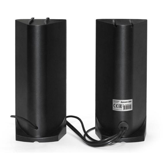 ExeGate Accord 280 питание USB, Bluetooth, 2х3Вт 6Вт RMS , 60-20000Гц, цвет черный, RGB подсветка, с возможностью трансформации в саундбар, Color Box