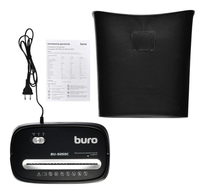 Уничтожитель бумаг Buro Home BU-S050C,  P-3,  5х35 мм, 5 лист. одновременно, 13л