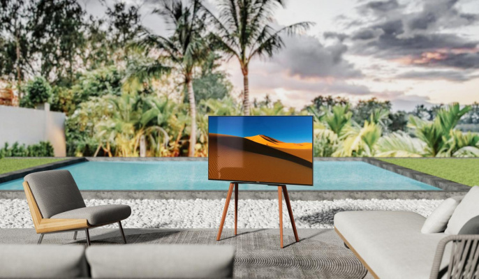 Подставка для телевизора Cactus CS-ST3644BKWN, 43-65", напольный, черный  / орех