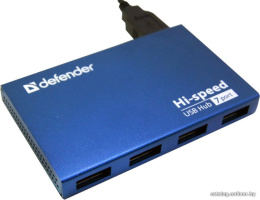 Разветвитель USB Defender Septima Slim, USB2.0, 1in - 7out, БП 83505