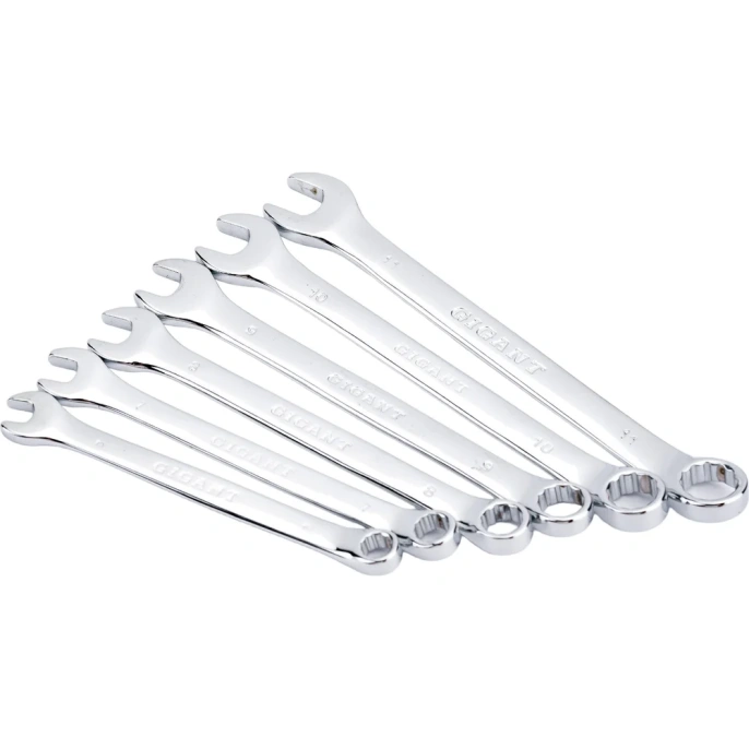 Набор комбинированных ключей Gigant 6 - 22 мм, 12 шт., полированный хром, Сталь Cr-V, 6-22мм, GDWSP-12