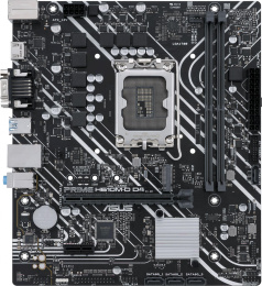 Материнская плата ASUS PRIME H610M-D D4 (mATX, 23.4 cm x 20.3 cm, Intel H610, 2xDDR4 DIMM, 3200МГц, до 64 Гб, звук 7.1, 4xSATA (6Gb/s), 1xM.2, 1xPCIe4.0x16, 1xPCIe3.0x1)