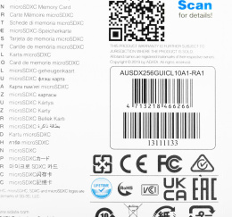 Карта памяти microSDXC UHS-I U1 A-Data Premier 256 ГБ, 100 МБ/с, 10X, Class 10, AUSDX256GUICL10A1-RA1, 1 шт., переходник SD