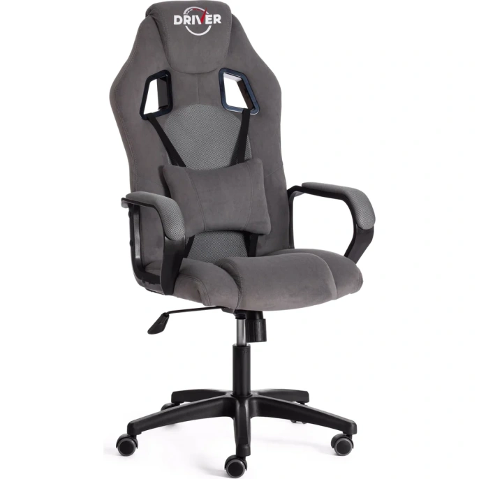 Кресло Tetchair driver 22 флок/ткань, серый/серый 29/tw-12 19291