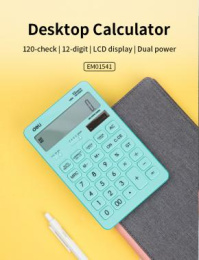 Калькулятор DELI Touch, EM01531, 12-разрядный, голубой