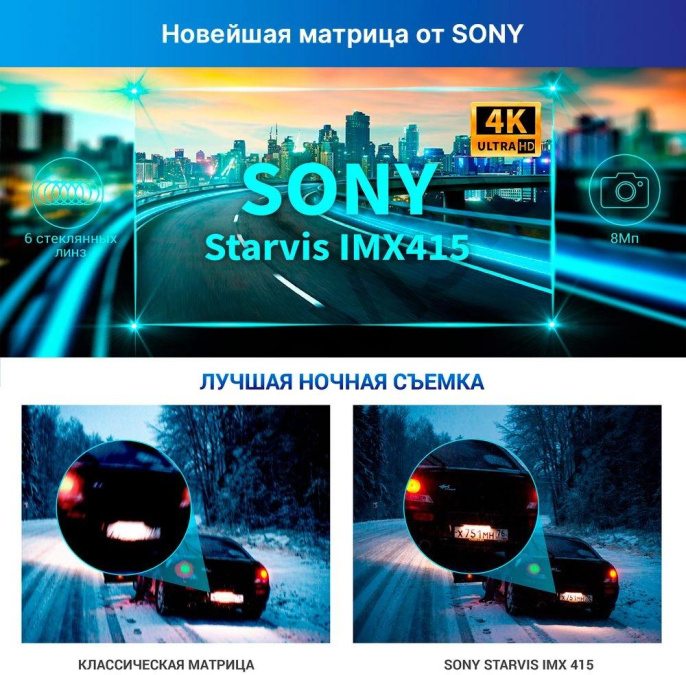 Видеорегистратор с радар-детектором TrendVision DriveCam Real 4K Signature LNA, GPS, ГЛОНАСС