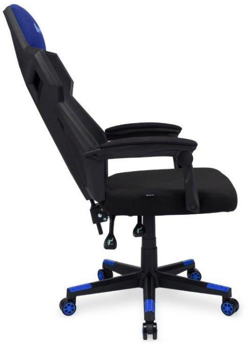 Кресло игровое Oklick 111G, сетка/ткань, до 150кг, черный/синий