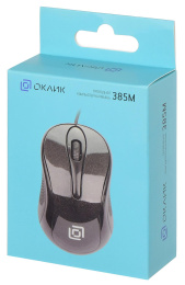 Мышь проводная Oklick 385M, оптическая, USB, 1600dpi, черный [1066858]