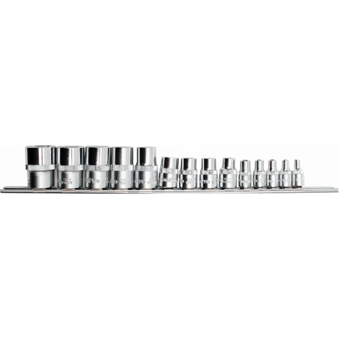 Набор головок Torx 1/4, 3/8, 1/2, 14 предметов на планке AmPro T33203