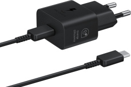 Сетевое зарядное устройство Samsung EP-T2510,  USB-C, USB-C, 25Вт, 3A, черный [ep-t2510xbegeu]