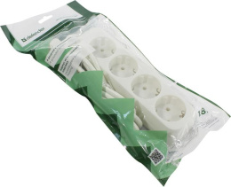 Сетевой удлинитель Defender E418, 1.8м, белый [99225]