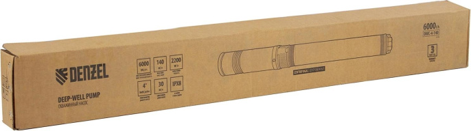 Насос садовый скважинный Denzel DWC-4-140 2000Вт 6000л/час 97258