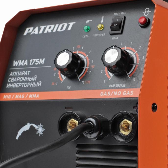 Сварочный полуавтомат Patriot WMA 175 M инвертор MIG-MAG/ММА 6.7кВт 605302150