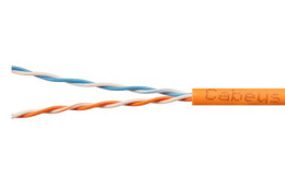 Cabeus UTP-2P-Cat.5e-SOLID-LSZH-OR-100 Кабель витая пара UTP U/UTP , категория 5e, 2 пары 24 AWG , одножильный, LSZH нг А -HF, оранжевый, 100м