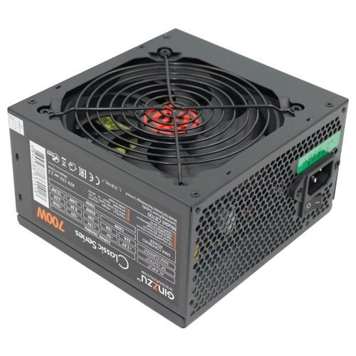 Блок питания Ginzzu CB700 12CM black,24+4p,2 PCI-E 6+2 , 6*SATA, 3*IDE,оплетка MB, кабель питания
