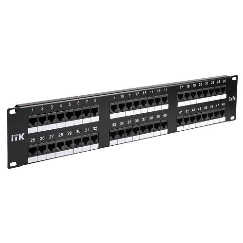 Патч-панель 19" 48 портов RJ-45 UTP 5e ITK PP48-2UC5EU-D05 неэкранированная
