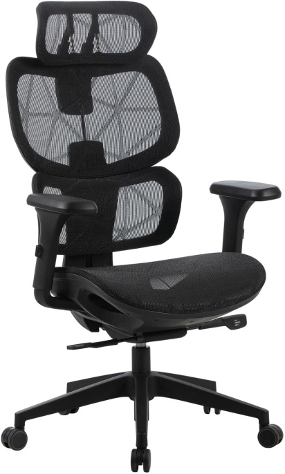 Кресло Cactus CS-MC555-BK, сетка, до 150кг, регулируемые 3D подлокотники,  черный