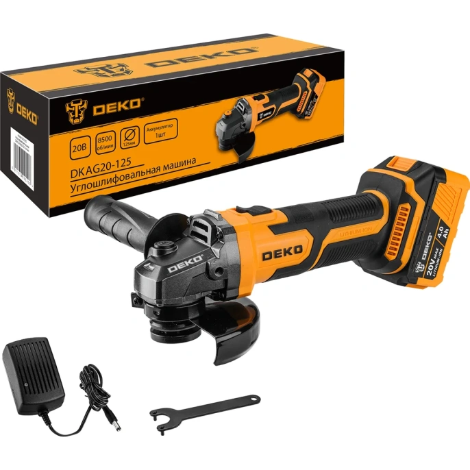 Углошлифовальная машина DEKO DKAG20-125, 1х4.0Ач 063-2150