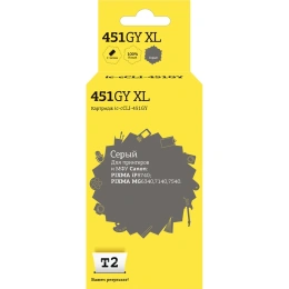 Картридж T2 (CLI-451GY XL/CLI 451GY/451GY/451) для Canon PIXMA iP8740, MG6340, 7140, серый, с чипом IC-CCLI-451GY