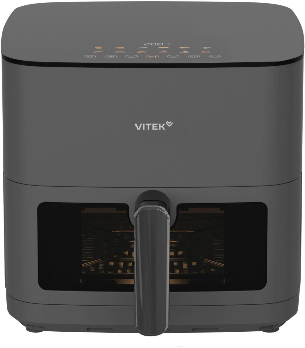 Аэрогриль Vitek VT-AF0001 8л 2000Вт темно-серый/черный