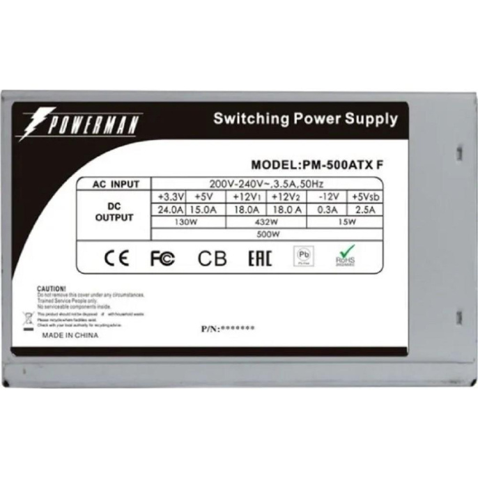 Блок питания Powerman Power Supply 500W PM-500ATX-F 12cm fan 6118741