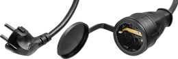 Удлинитель силовой Зубр 55020-20, розеток 1шт, 3x1.5 кв.мм, 16A, 20м, ПВС, без катушки, черный