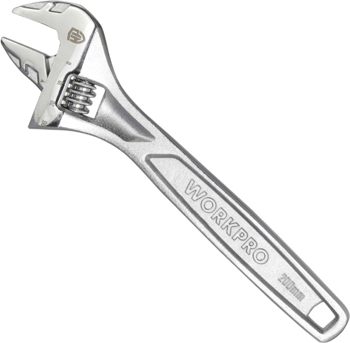 Ключ разводной WorkPro WP272007 200мм (хром-ванадиевая сталь, максимальная ширина зажима: 24мм)